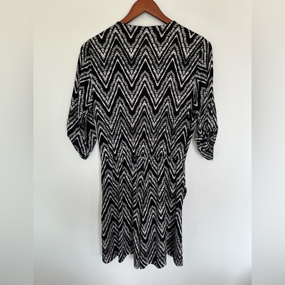 Robert Louis Black & White Chevron Print Jumpsuit with Pockets Size M - Picture 3 of 7